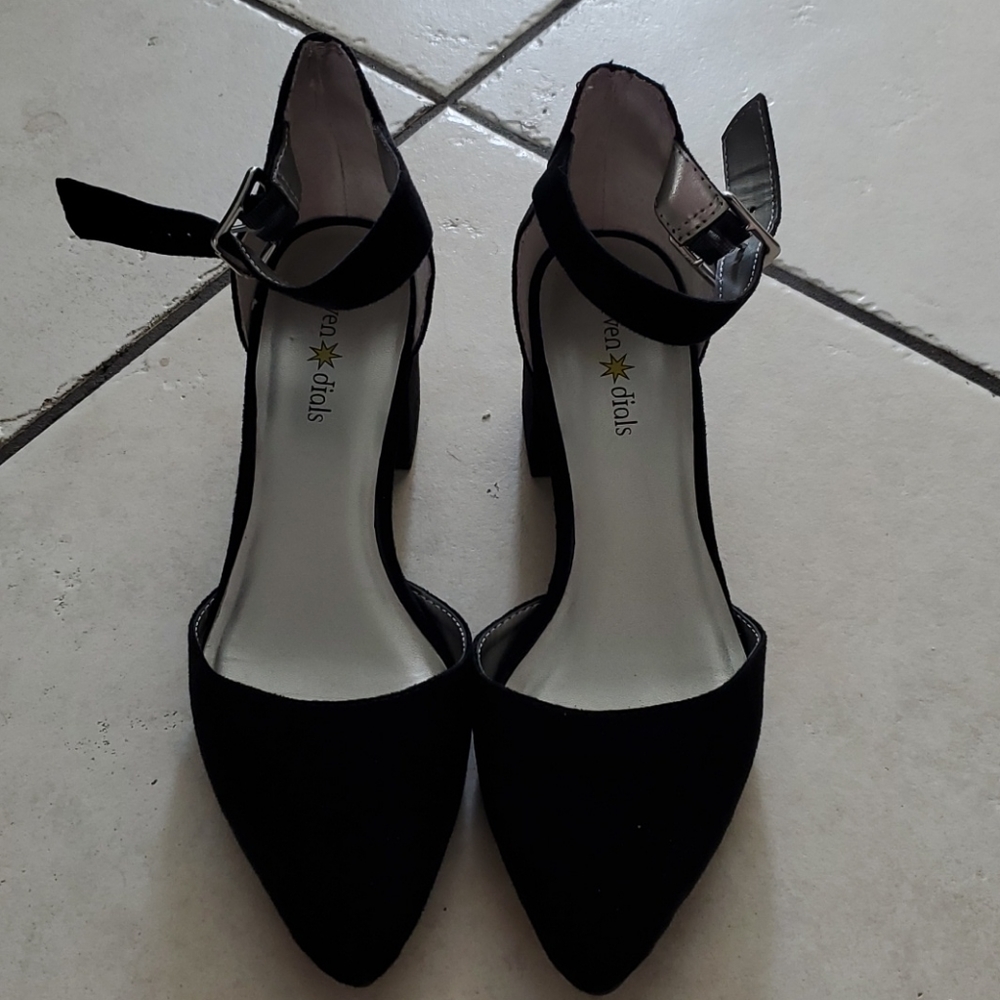 Ankle strap black heels
